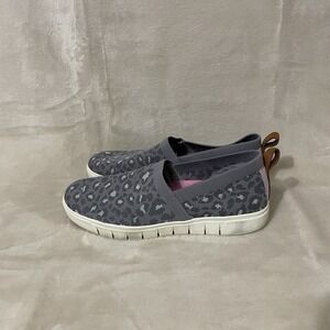 Ryka Echo Knit Slip on Shoes Women's Size‎ 8.5M Grey Leopard Print Stretch